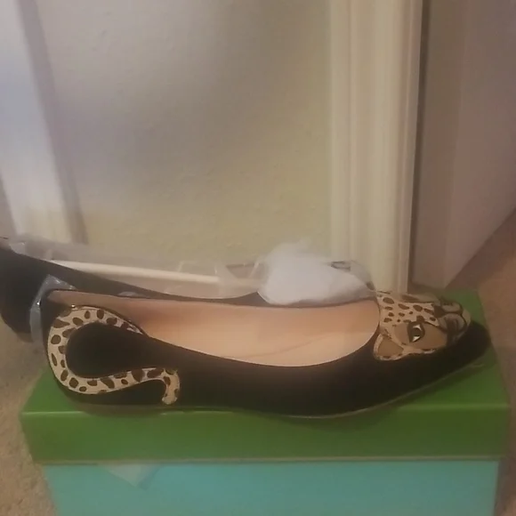 Kate Spade Black and Tan Flats with Metallic Embellishments - Picture 2 of 8